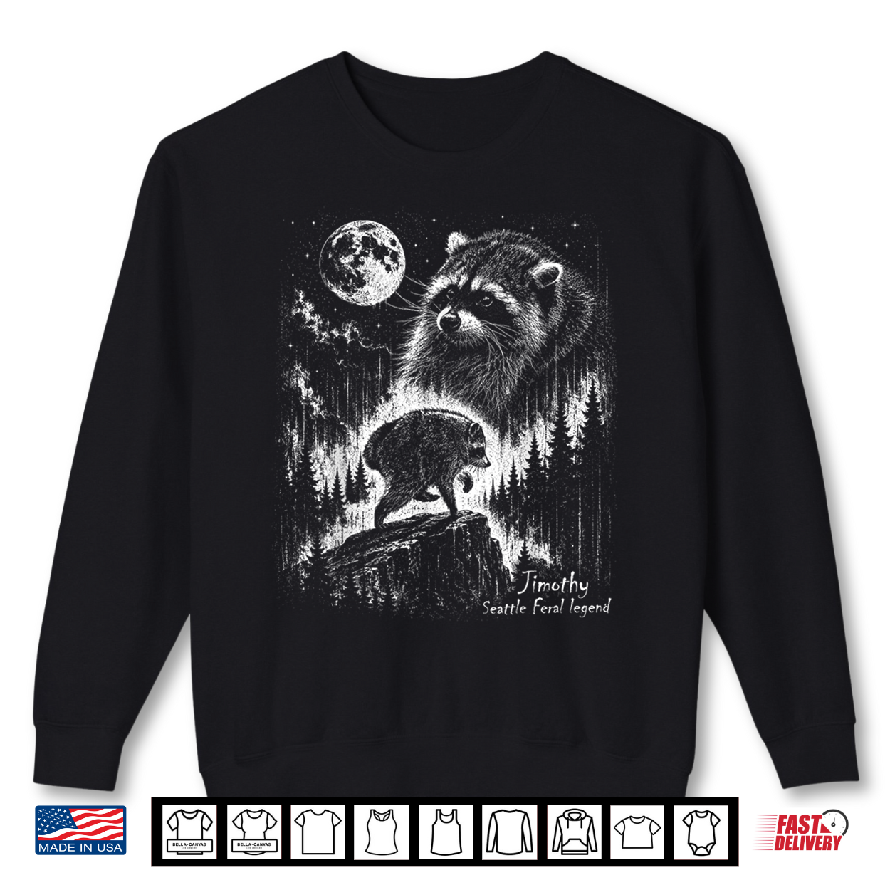 Vintage Jimothy Raccoon Seattle Feral Legend Retro Moon Shirt Vintage Jimothy Raccoon Seattle Feral Legend Retro Moon Shirt