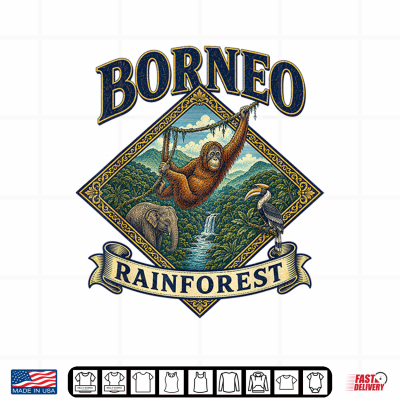 Design Borneo Rainforest Traveling Nature Lover Exploring Wildlife Shirt