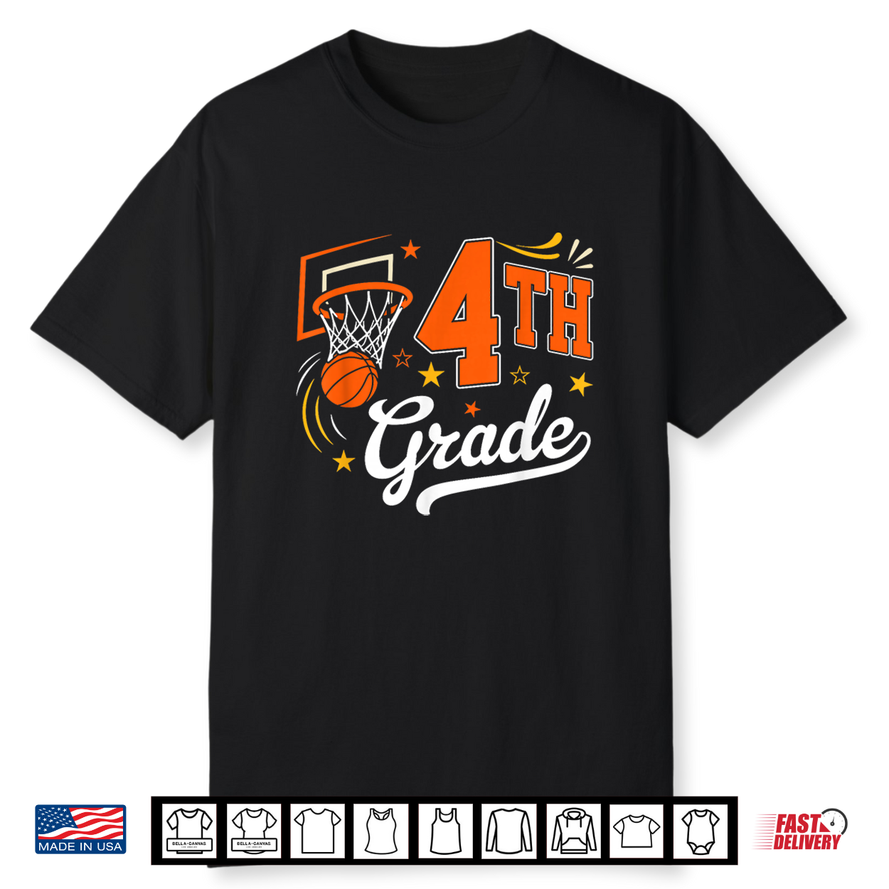 Funny Basketball 4Th Grade Back To School Teacher Student Shirt