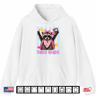 Hoodie Funny Raccoon Third Grade First Day of Back to School Kids Shirt