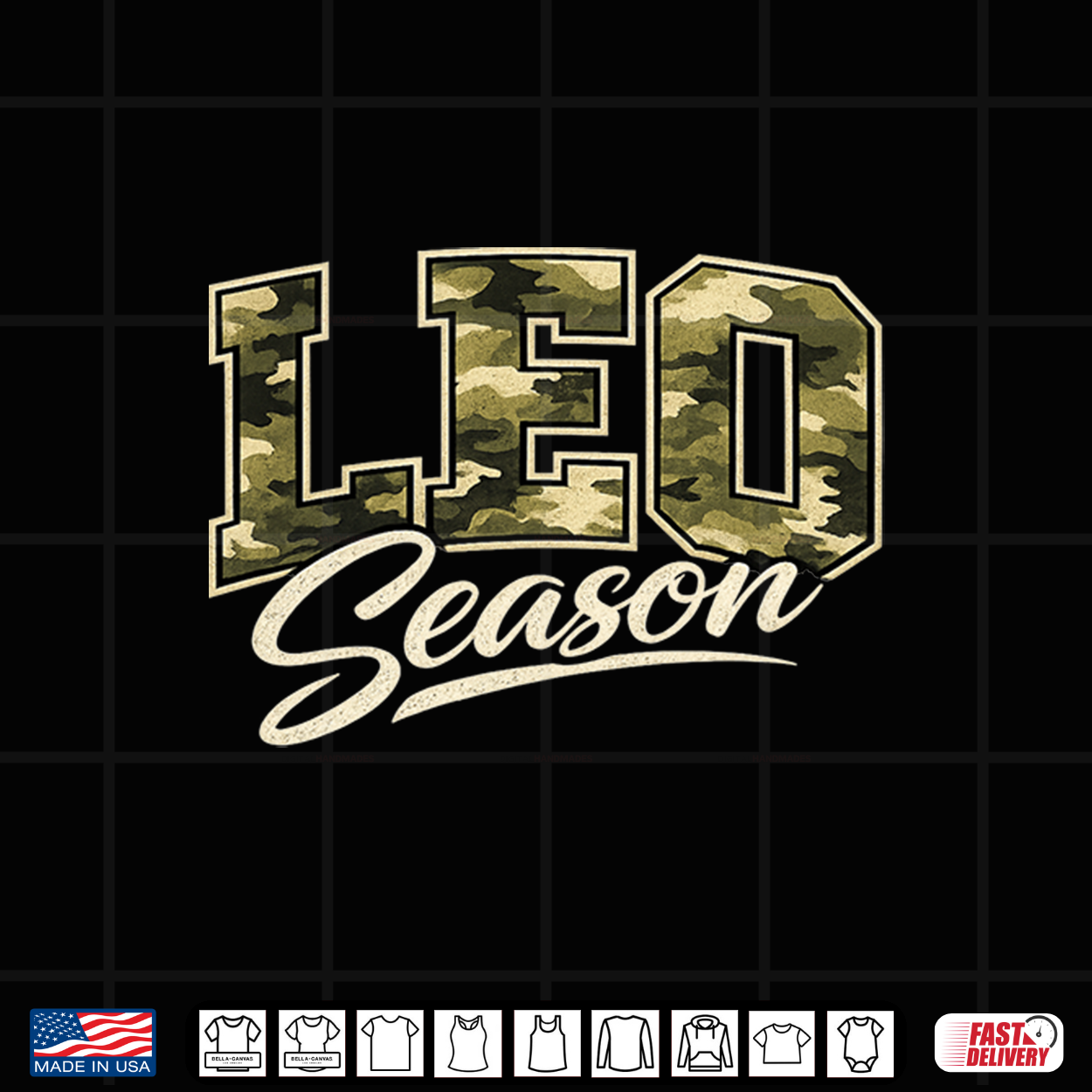 Leo Season Camo Coquette Bow Birthday Zodiac Design Shirt