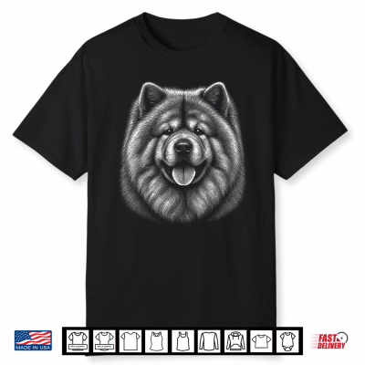 Chow Chow Line Art Dog Illustration Shirt