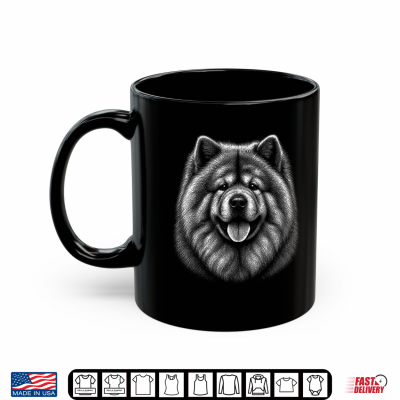Mug Chow Chow Line Art Dog Illustration Shirt