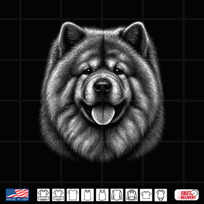Design Chow Chow Line Art Dog Illustration Shirt
