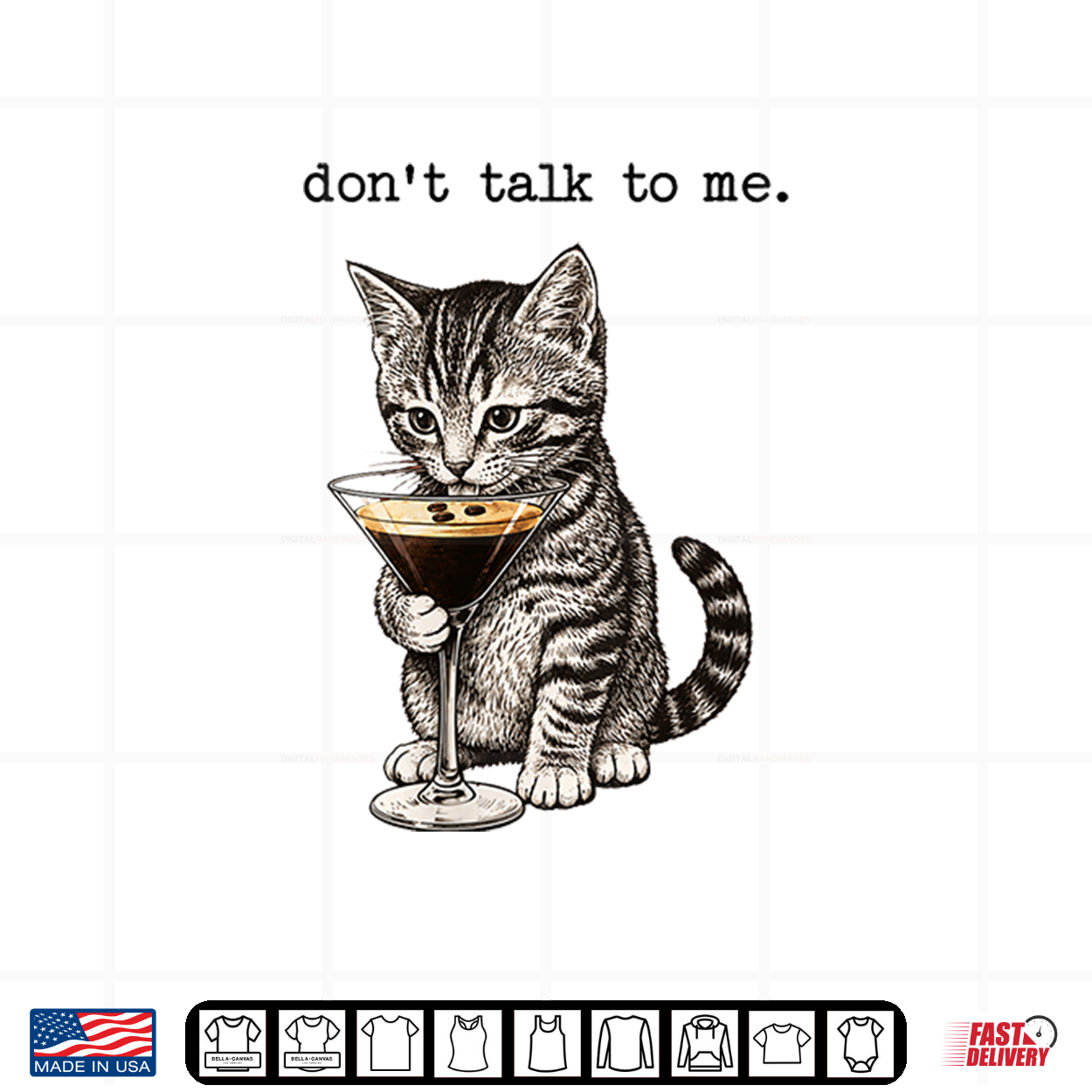 Don’T Talk To Me Cat Cocktail Sarcastic Humor Art Shirt Don’T Talk To Me Cat Cocktail Sarcastic Humor Art Shirt