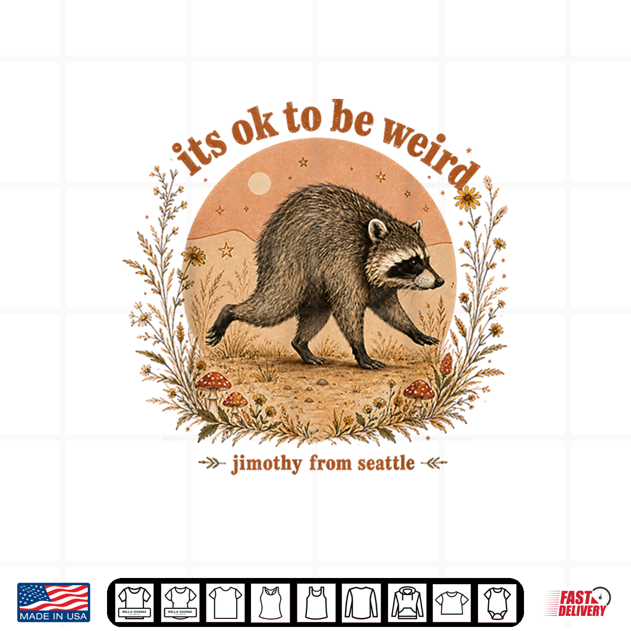 Jimothy From Seattle It’S Ok To Be Weird Raccoon Gift Shirt Jimothy From Seattle It’S Ok To Be Weird Raccoon Gift Shirt