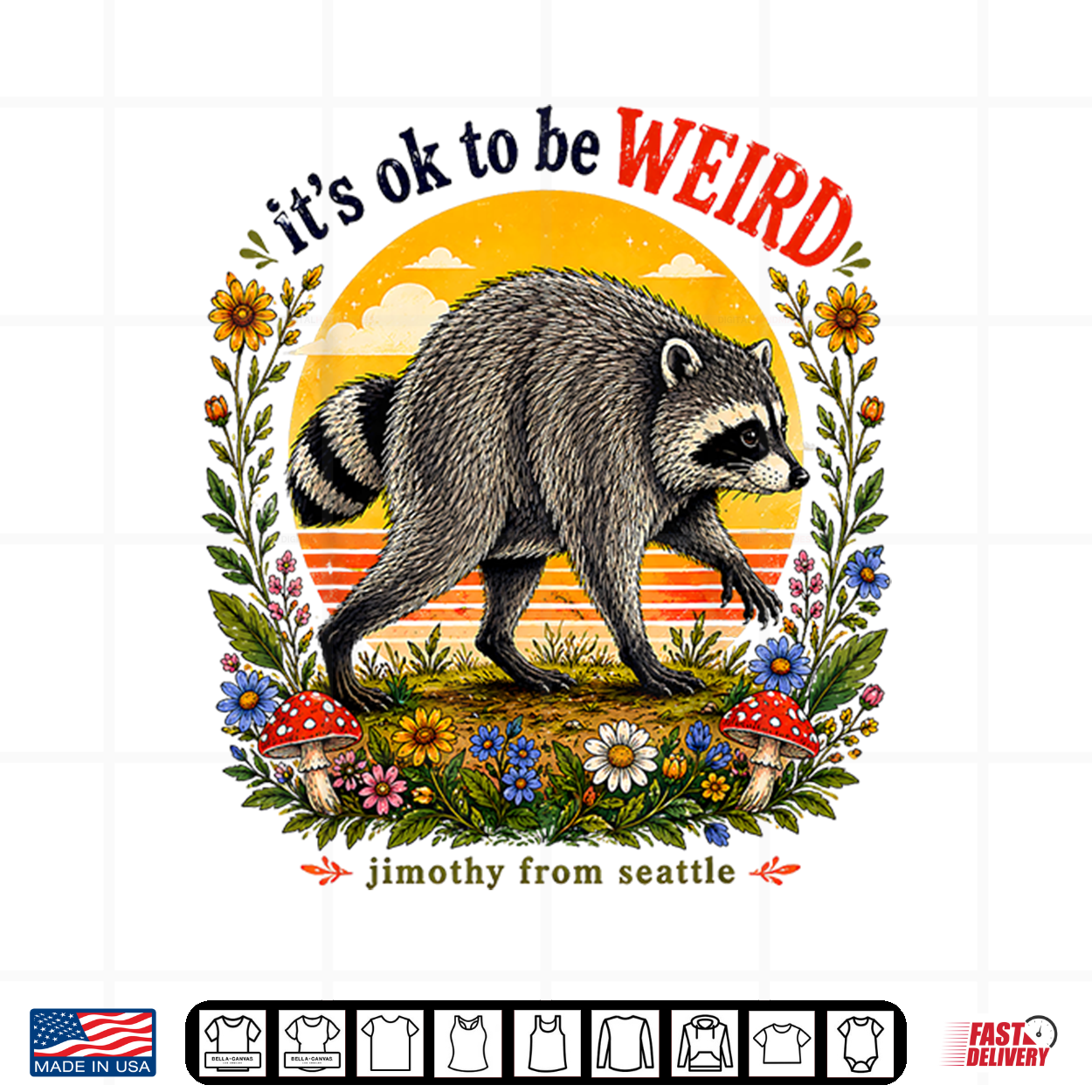 It’S Okay To Be Weird Jimothy Viral Raccoon Seattle Panda Shirt It’S Okay To Be Weird Jimothy Viral Raccoon Seattle Panda Shirt