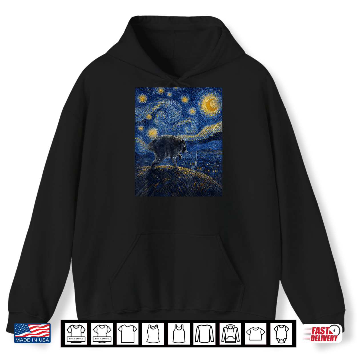 Jimothy Raccoon Starry Night Van Gogh Art Seattle Meme Shirt