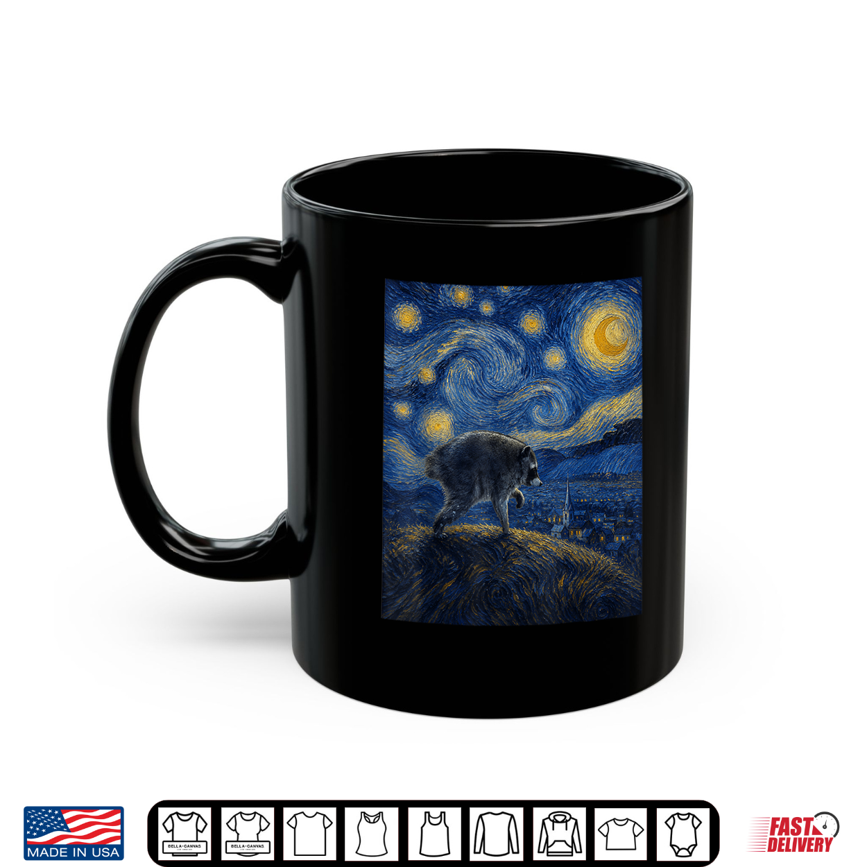 Jimothy Raccoon Starry Night Van Gogh Art Seattle Meme Shirt
