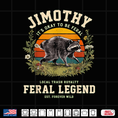 Design Jimothy Seattle Raccoon Feral Legend Cottagecore Meme Shirt