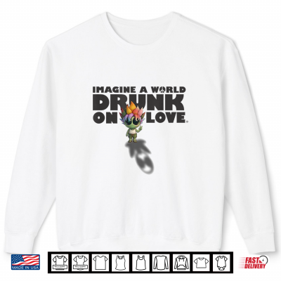 Sweatshirt Lotus Alien Peace Sign Imagine A World Drunk On Love Shirt