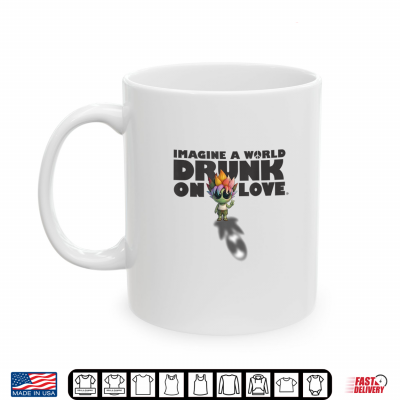 Mug Lotus Alien Peace Sign Imagine A World Drunk On Love Shirt
