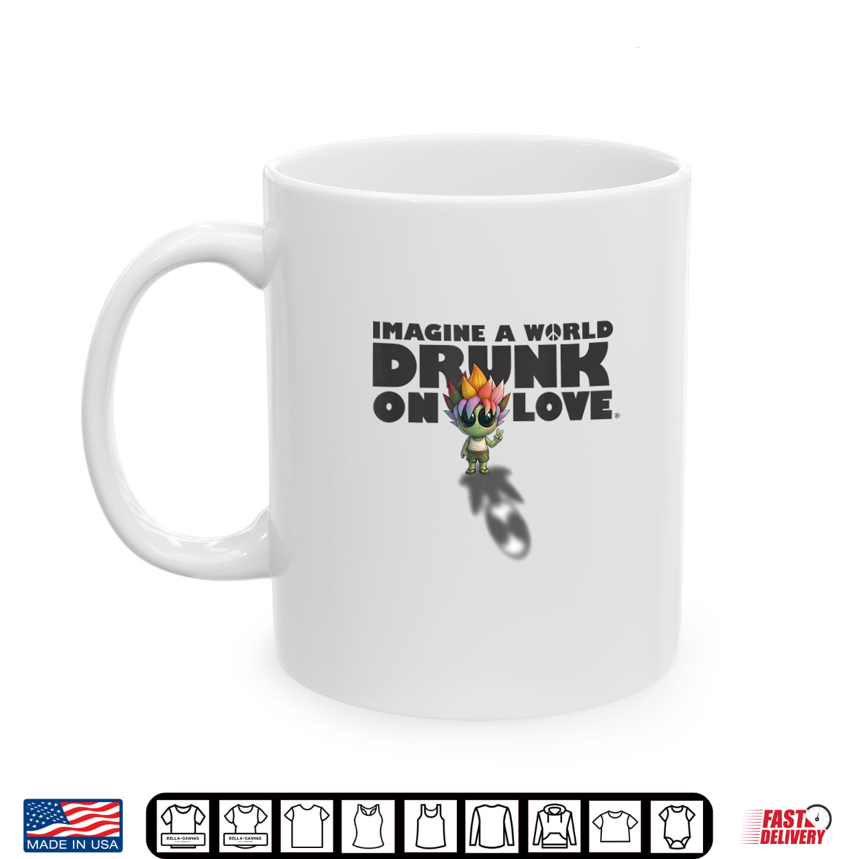 Lotus Alien Peace Sign Imagine A World Drunk On Love Shirt