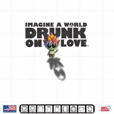 Design Lotus Alien Peace Sign Imagine A World Drunk On Love Shirt