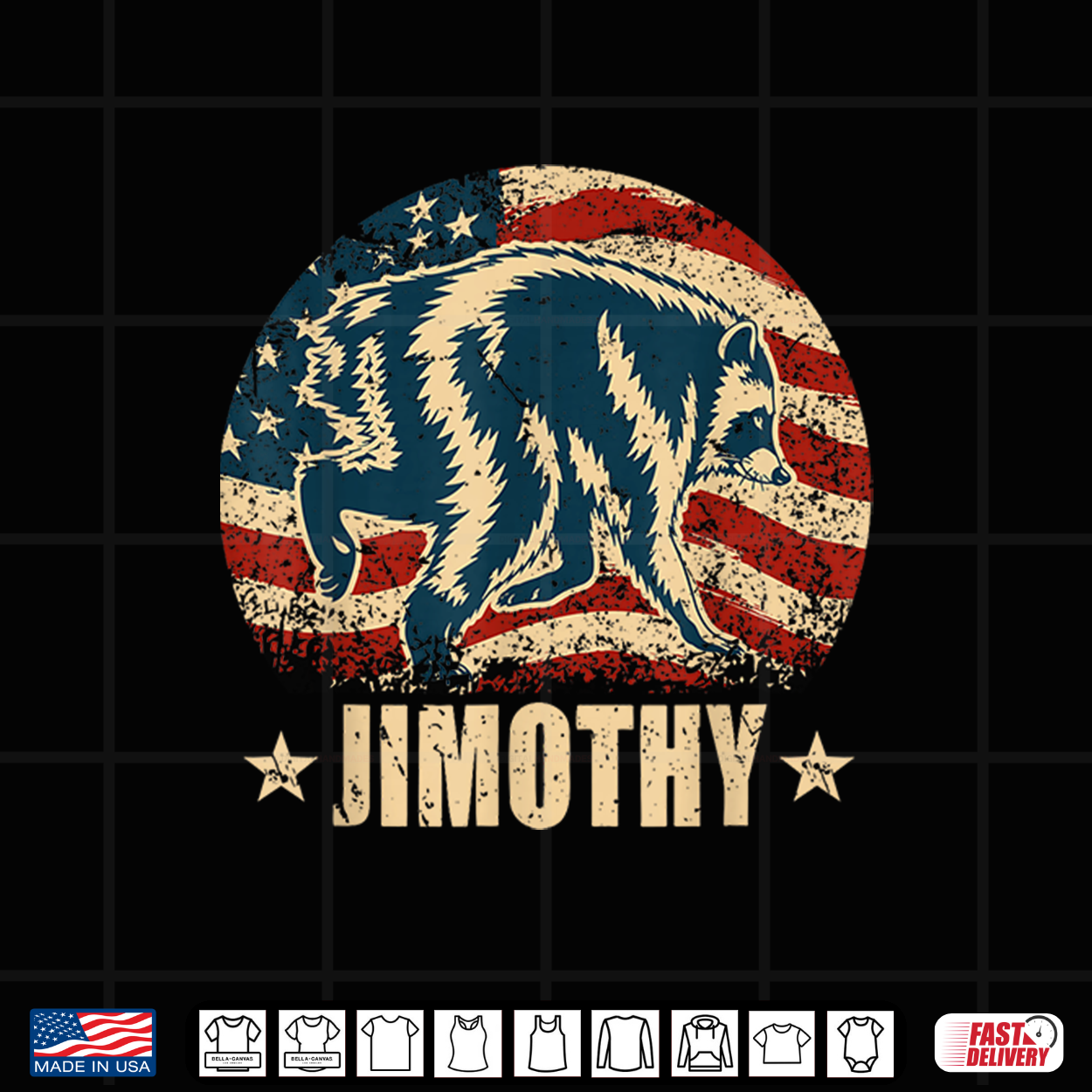 Retro Viral Raccoon Meme Jimothy Usa Flag Love Shirt
