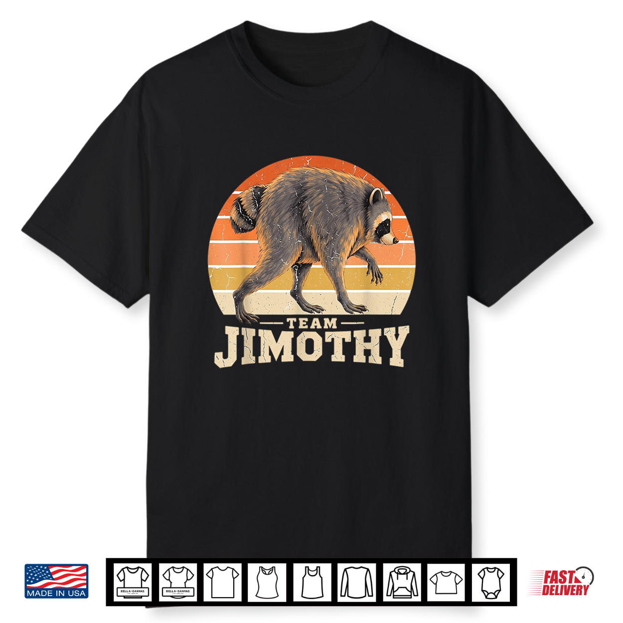 Team Timothy Raccoon Vintage Retro Sunset Shirt