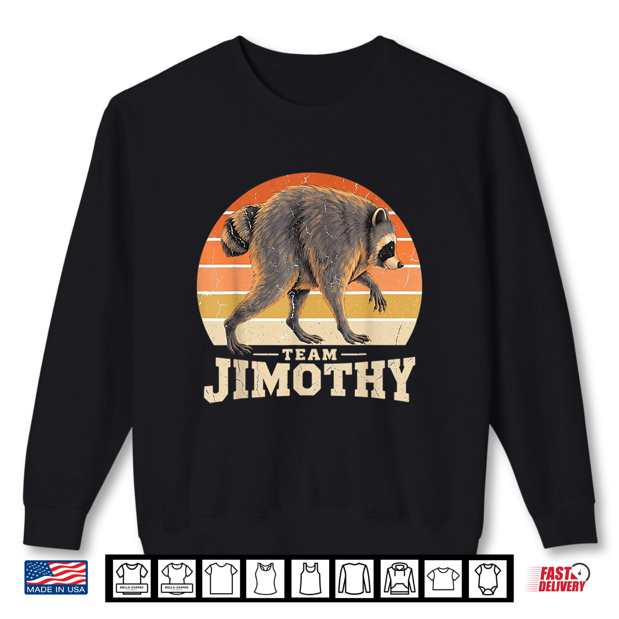 Team Timothy Raccoon Vintage Retro Sunset Shirt