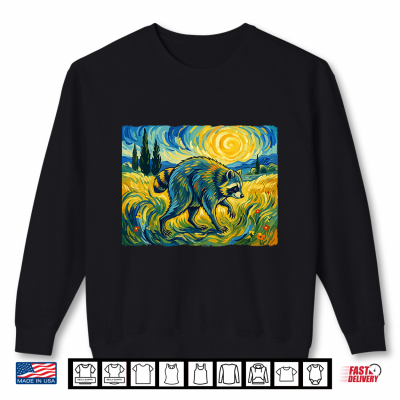 Van Gogh Jimothy Raccoon Animal Graphic Artwork Shirt 2 Sweatshirt Van Gogh Jimothy Raccoon Animal Graphic Artwork Shirt