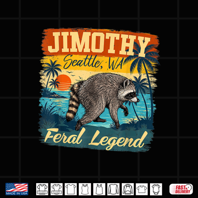 Design Vintage Jimothy Raccoon Feral Legend Wildlife Viral Meme Shirt