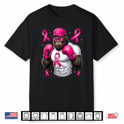 Bigfoot Fight Breast Cancer Sasquatch Pink Ribbon Shirt