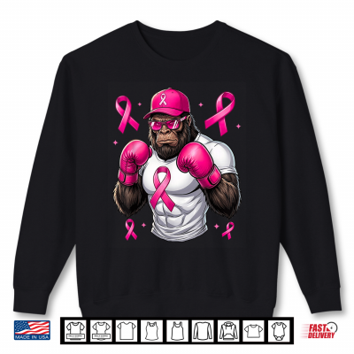 Sweatshirt Bigfoot Fight Breast Cancer Sasquatch Pink Ribbon Shirt