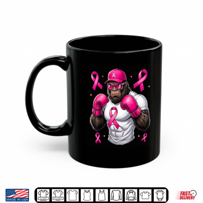 Mug Bigfoot Fight Breast Cancer Sasquatch Pink Ribbon Shirt