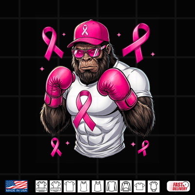 Design Bigfoot Fight Breast Cancer Sasquatch Pink Ribbon Shirt