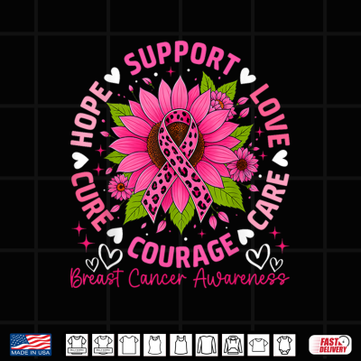 Design Breast Cancer Awareness Hope Support Family Support Team Shirt