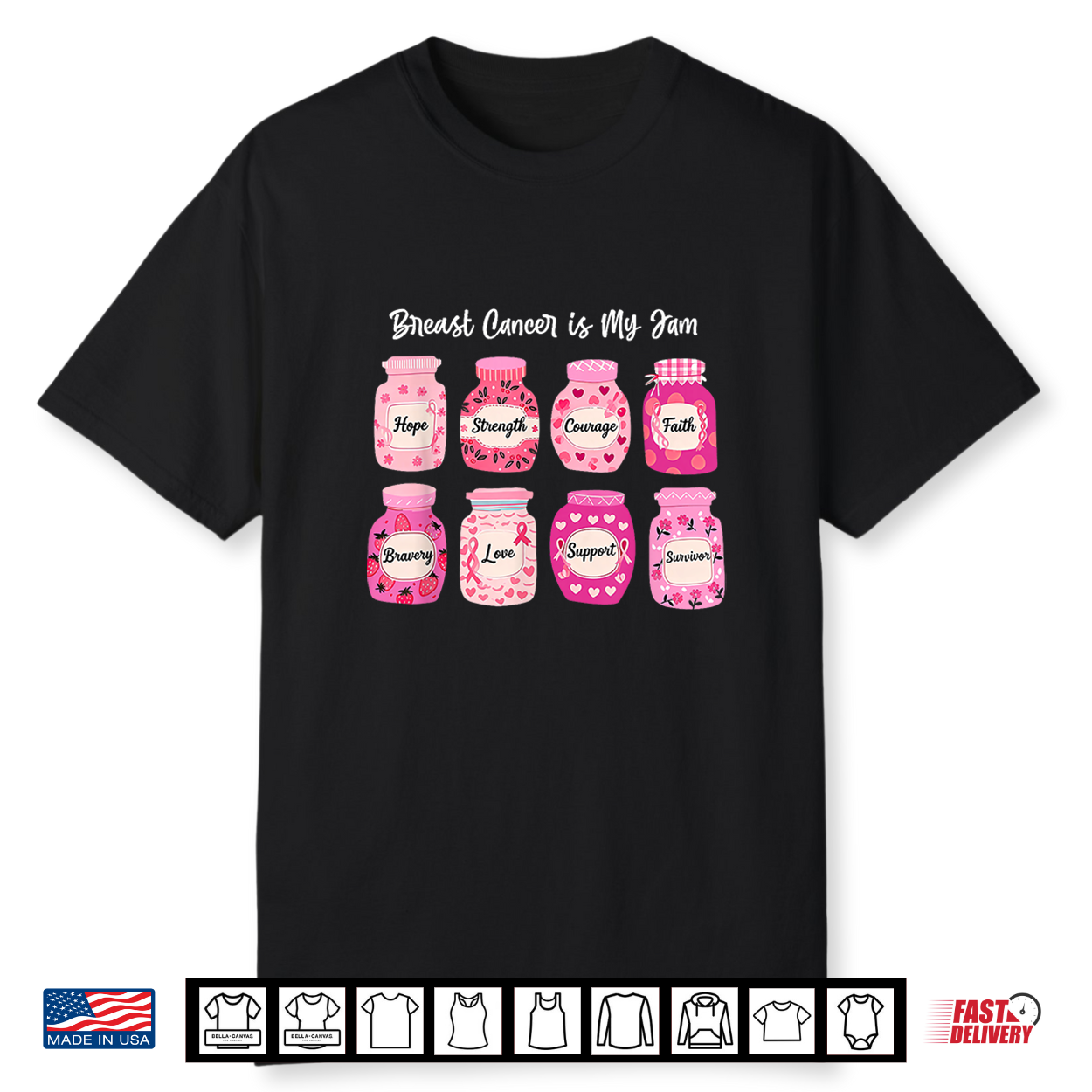 Breast Cancer Is My Jam Pink Ribbon October Awareness Shirt