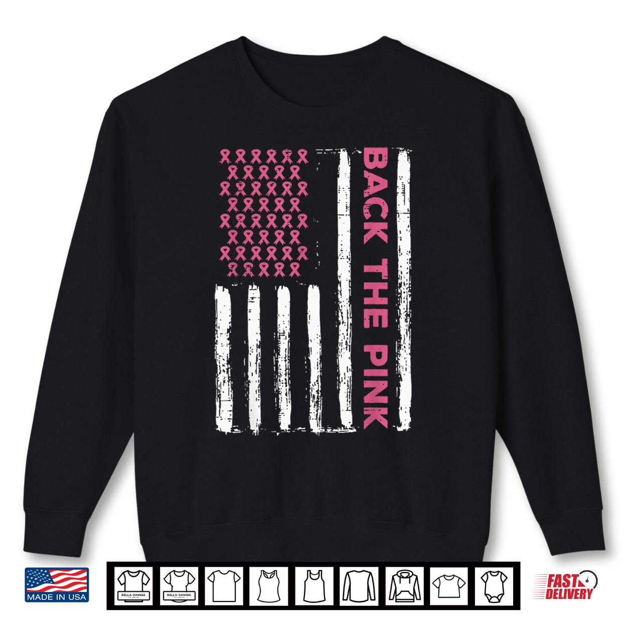 Breast Cancer Back The Pink Us Flag Awareness Shirt