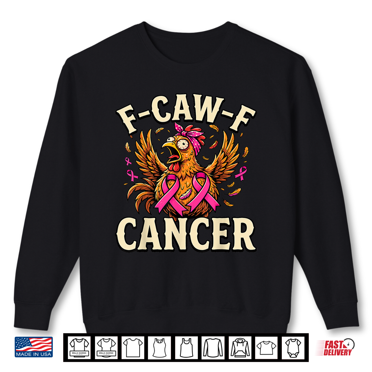 F Caw F Cancer Crazy Chicken Breast Cancer Survivor Shirt F Caw F Cancer Crazy Chicken Breast Cancer Survivor Shirt