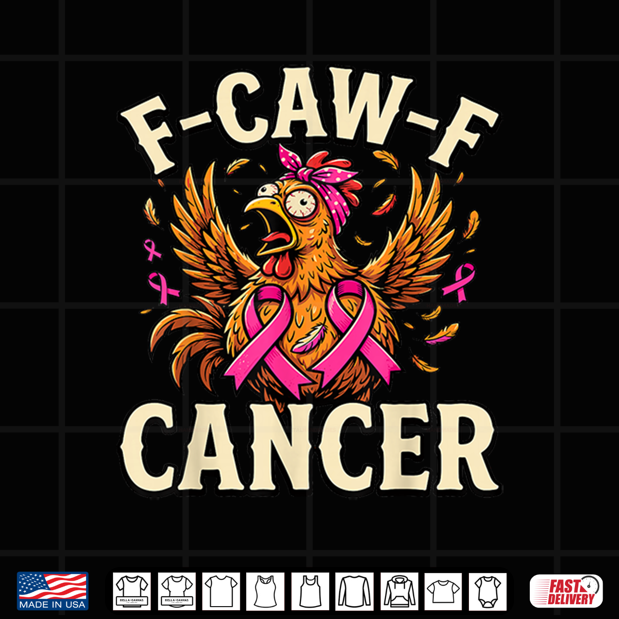 F Caw F Cancer Crazy Chicken Breast Cancer Survivor Shirt F Caw F Cancer Crazy Chicken Breast Cancer Survivor Shirt