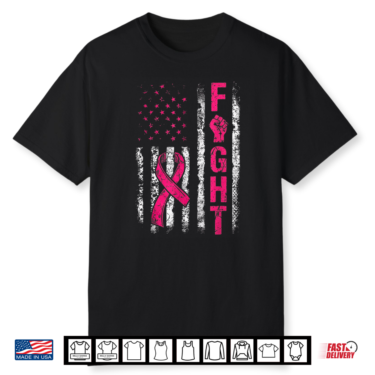 Fight Usa Flag Breast Cancer Awareness Patriotic Pink Ribbon Shirt Fight Usa Flag Breast Cancer Awareness Patriotic Pink Ribbon Shirt