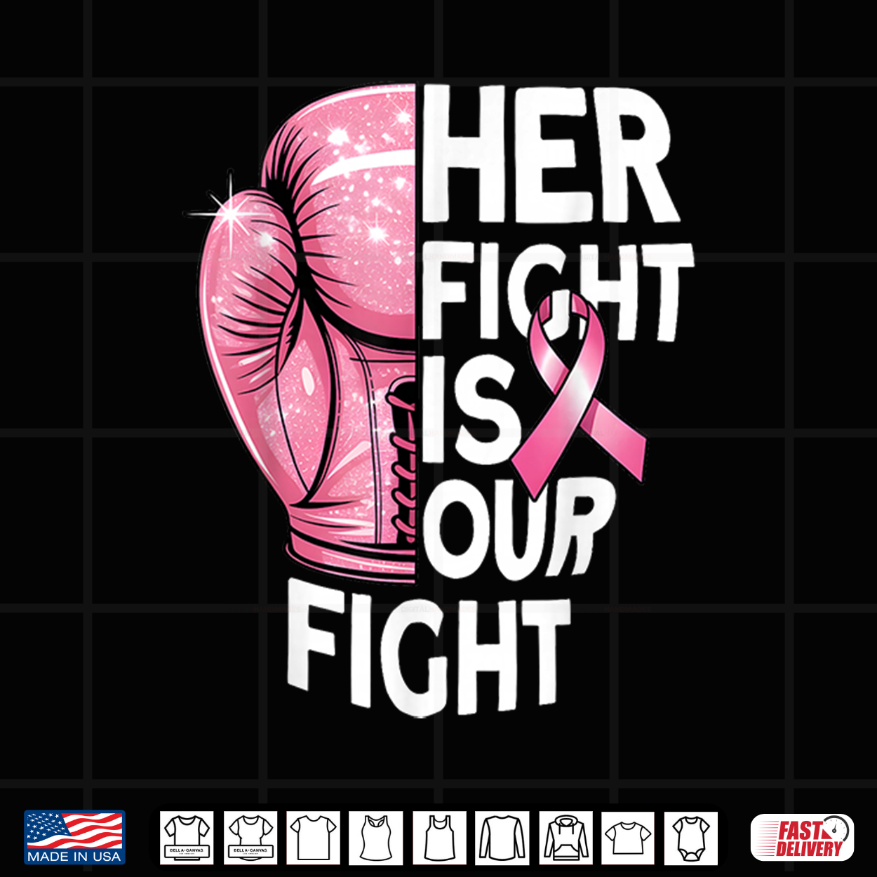 Her Fight Is Our Fight Boxing Glove Breast Cancer Awareness Shirt Her Fight Is Our Fight Boxing Glove Breast Cancer Awareness Shirt