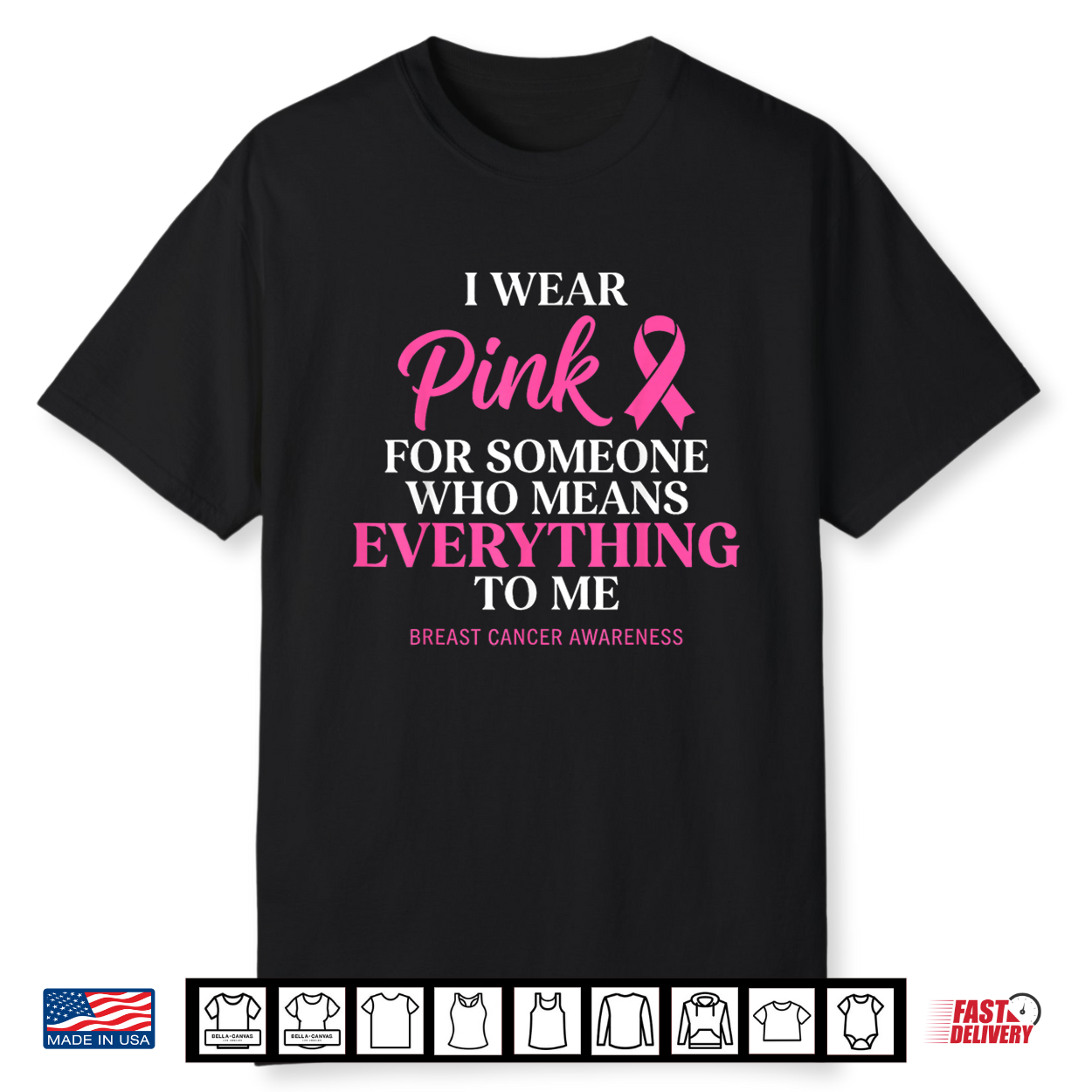 I Wear Pink Ribbon Breast Cancer Awareness Shirt I Wear Pink Ribbon Breast Cancer Awareness Shirt