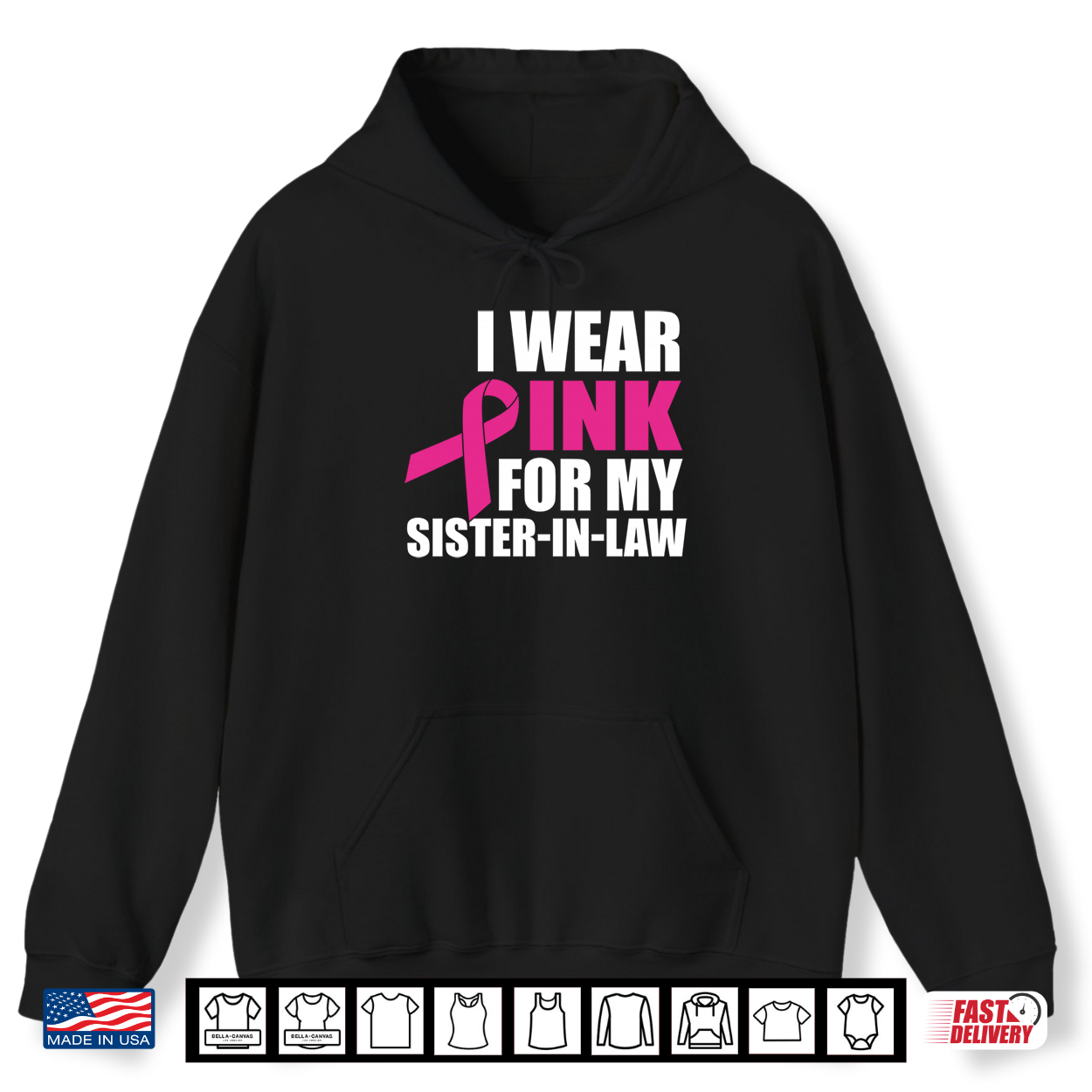 I Wear Pink For My Sister In Law Breast Cancer Shirt