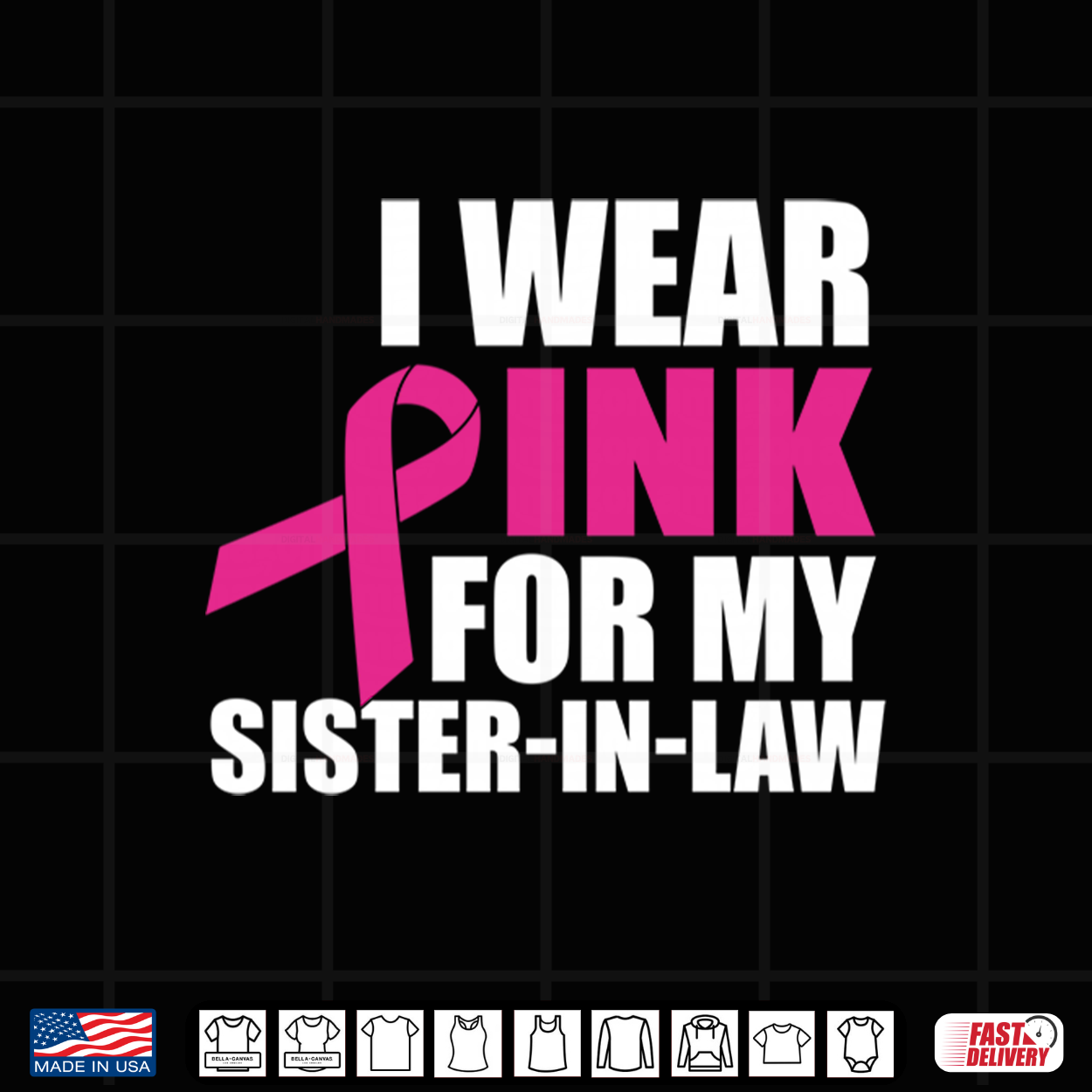 I Wear Pink For My Sister In Law Breast Cancer Shirt