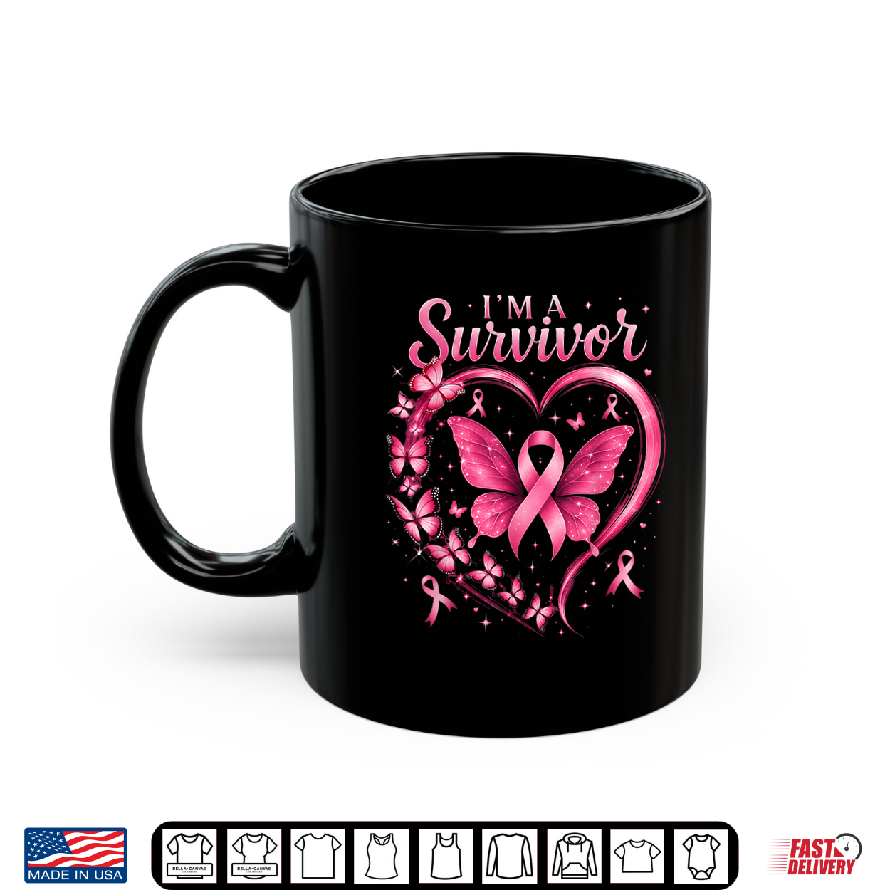 I’M A Survivor Butterfly Breast Cancer Awareness Shirt