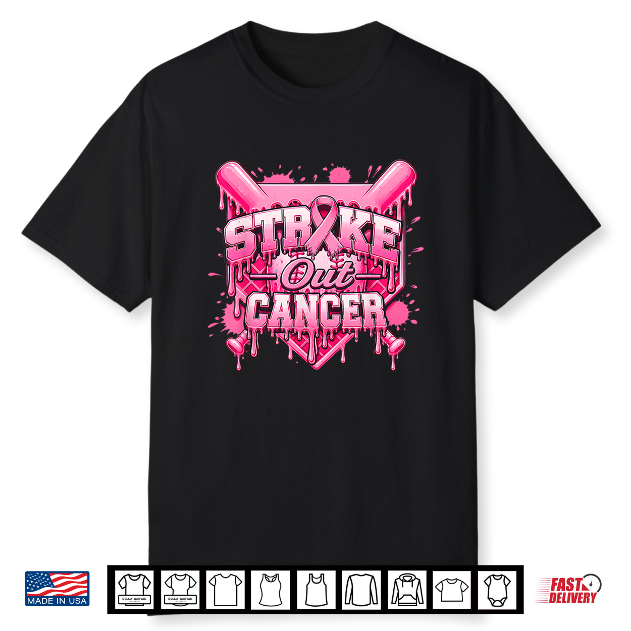 Strike Out Cancer Baseball Breast Cancer Awareness Shirt Strike Out Cancer Baseball Breast Cancer Awareness Shirt