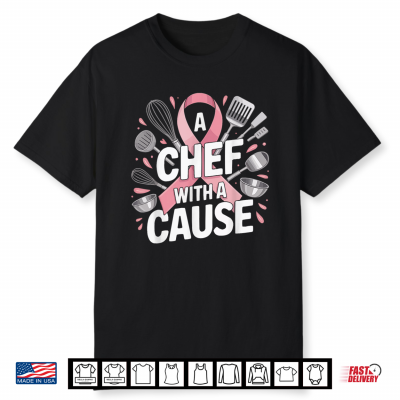 Breast Cancer Awareness Chef Cooking Pink Ribbon Shirt