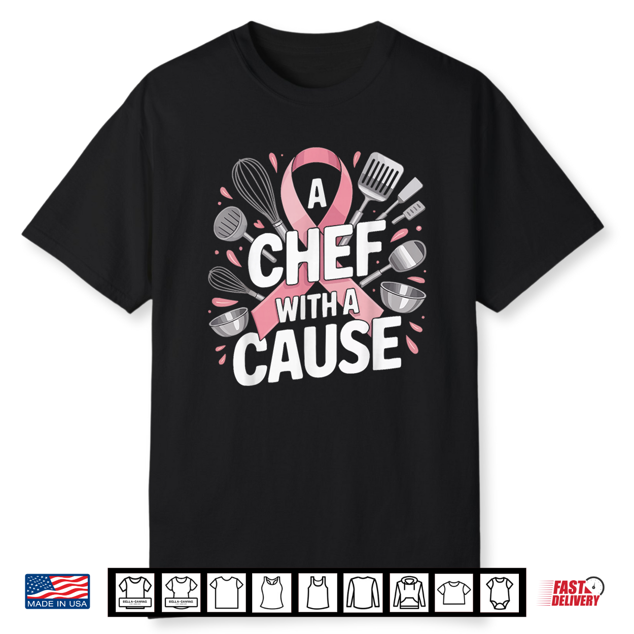 Breast Cancer Awareness Chef Cooking Pink Ribbon Shirt Breast Cancer Awareness Chef Cooking Pink Ribbon Shirt