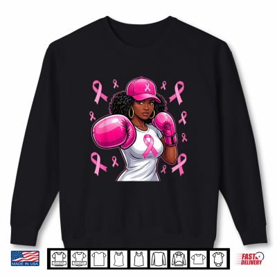 Black African American Fight Breast Cancer Pink Ribbon Shirt 2 Sweatshirt Black African American Fight Breast Cancer Pink Ribbon Shirt