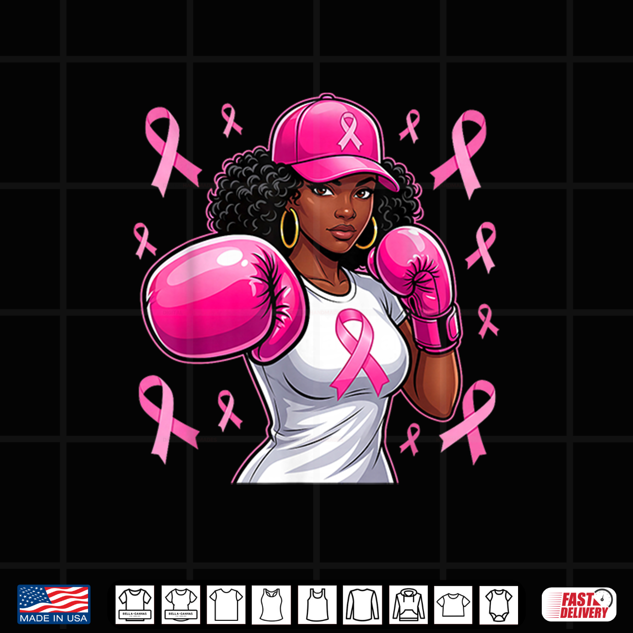 Black African American Fight Breast Cancer Pink Ribbon Shirt Black African American Fight Breast Cancer Pink Ribbon Shirt