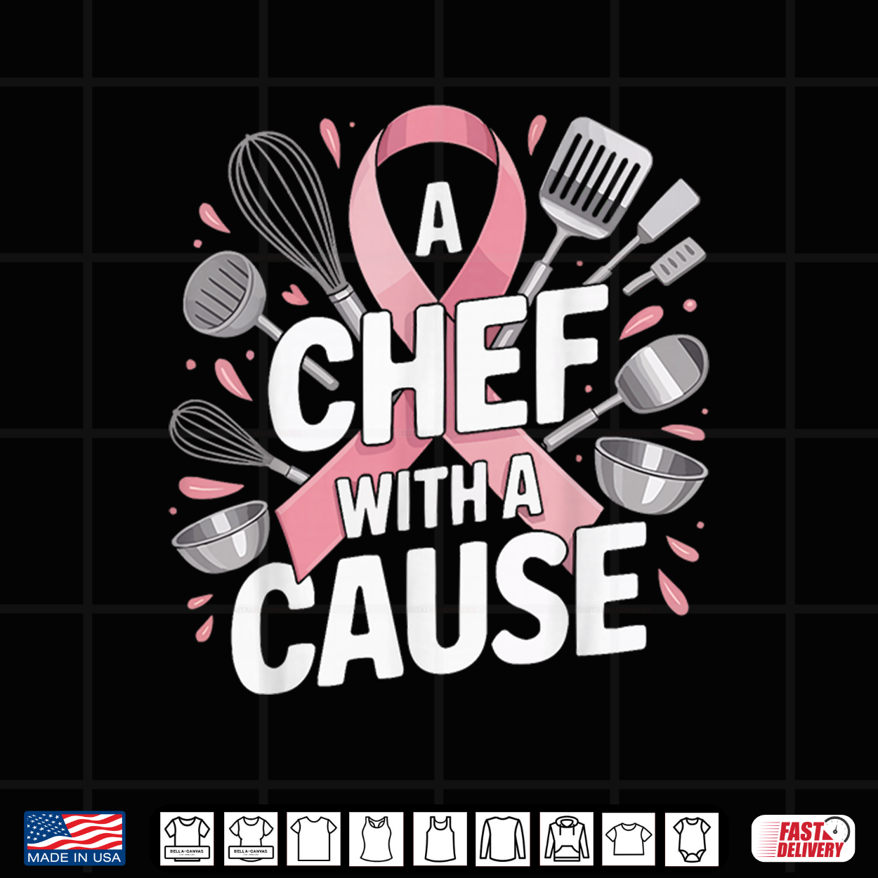 Breast Cancer Awareness Chef Cooking Pink Ribbon Shirt Breast Cancer Awareness Chef Cooking Pink Ribbon Shirt