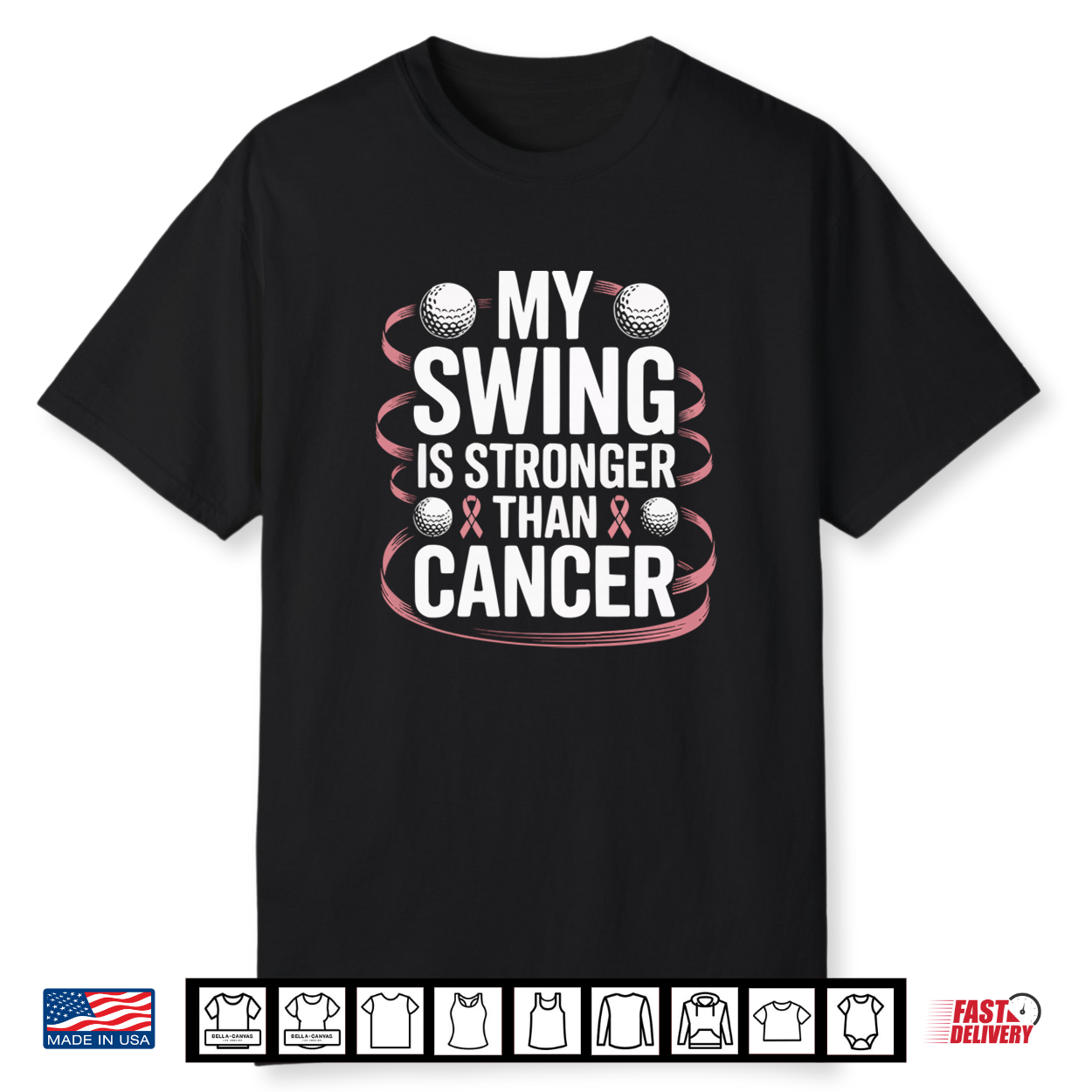 Breast Cancer Awareness Golf Player Golfer Pink Ribbon Shirt Breast Cancer Awareness Golf Player Golfer Pink Ribbon Shirt