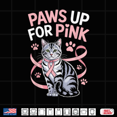 Design Breast Cancer Awareness Pet Cat Lover Kitty Pink Ribbon Shirt