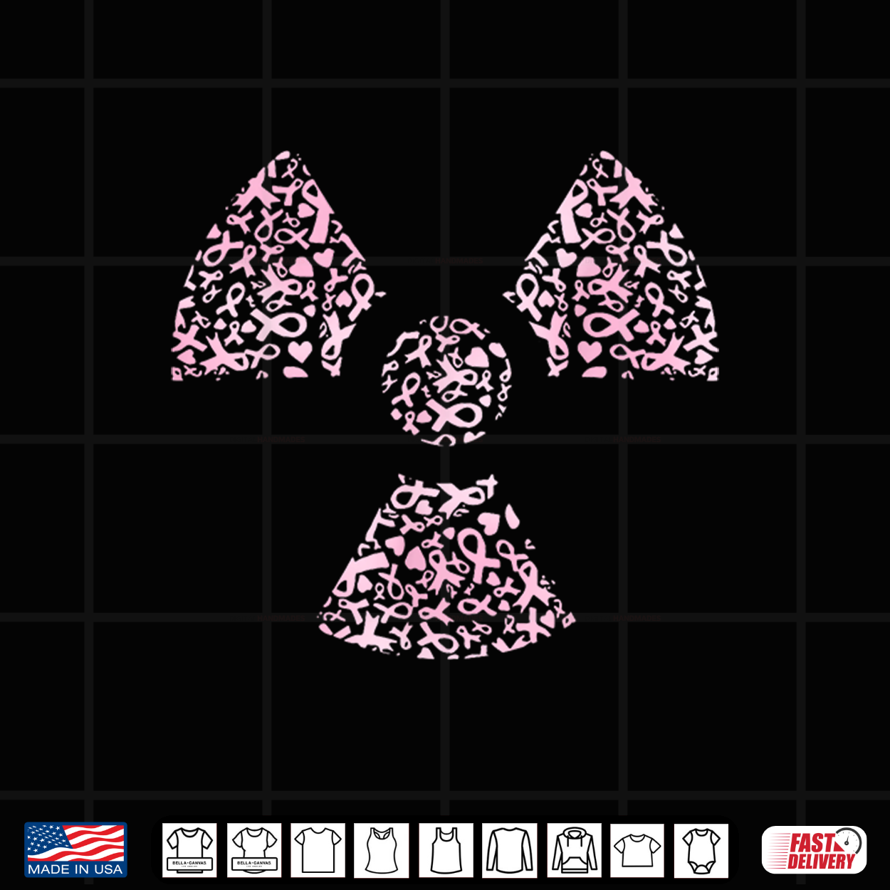 Breast Cancer Awareness Radiation Symbol Mammography Tech Shirt Breast Cancer Awareness Radiation Symbol Mammography Tech Shirt