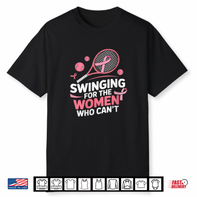 Breast Cancer Awareness Tennis Player Pink Ribbon Shirt