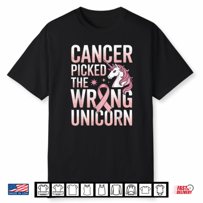 Breast Cancer Awareness Unicorn Lover Fantasy Pink Ribbon Shirt