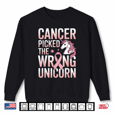 Sweatshirt Breast Cancer Awareness Unicorn Lover Fantasy Pink Ribbon Shirt